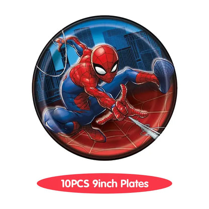 Spiderman Birthday Decoration Tablecloth Paper Cups Plates Backdrop