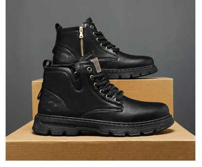 New MEN'S BOOTS with Retro Style Leather Boots,