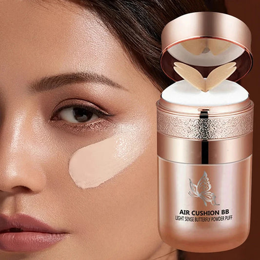 Air Cushion BB Cream Butterfly Powder Puff Moisturizing Foundation