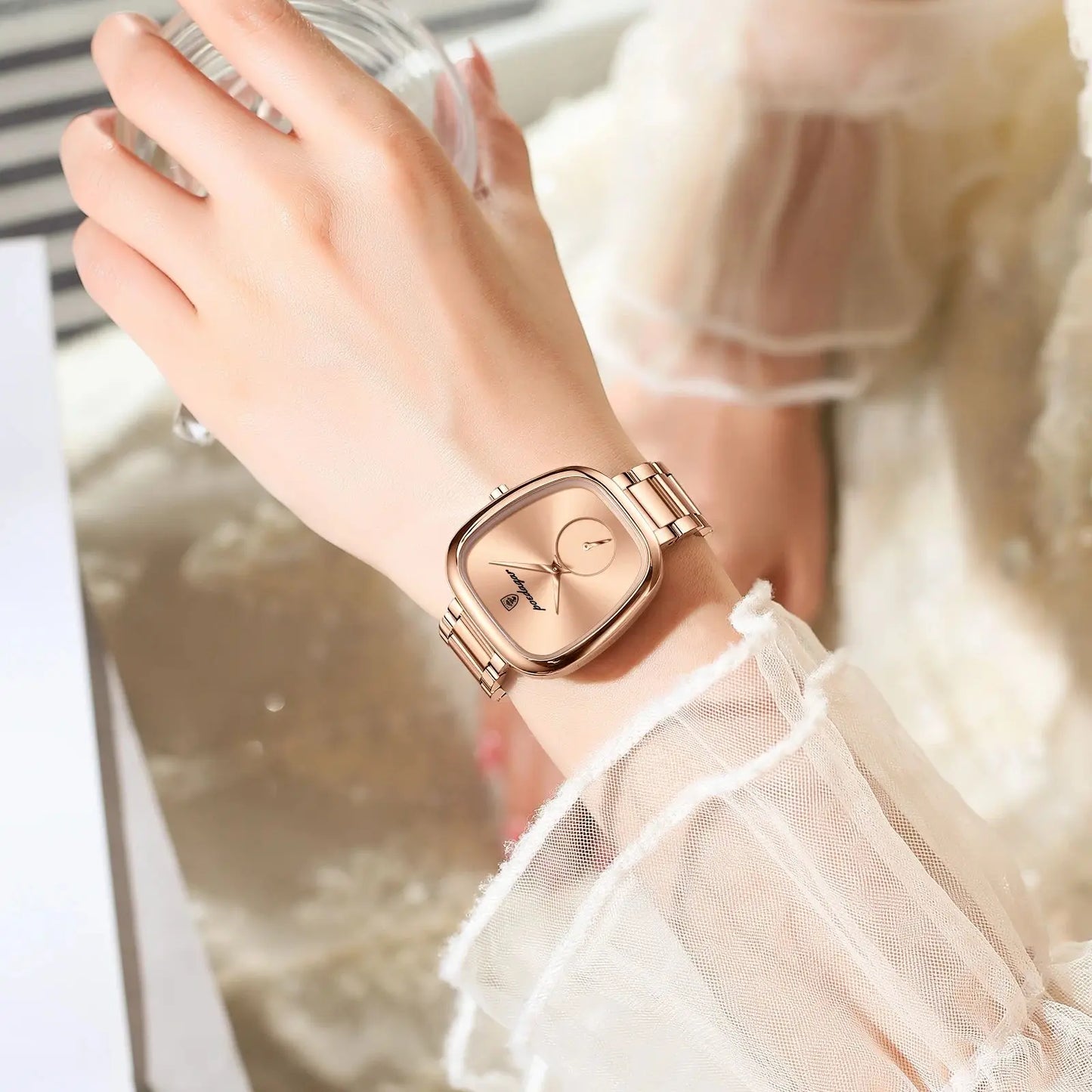 POEDAGAR Luxury Elegant Watch For Woman Waterproof Stainless Steel Quartz Women's Watches Simple High Quality Ladies Wristwatch