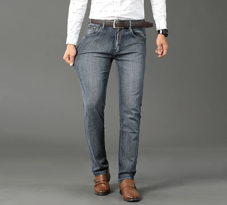 2025 New Business Men's Jeans Casual Straight Stretch othing