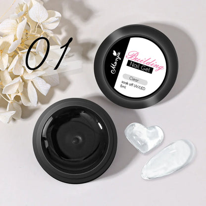 Pink/Clear/White Solid Builder Gel For Nails Hard Gel Extension Builder Nail Gel,Non-Sticky 3D Sculpture Diy Nail Poly Art Gel