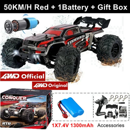 1:16 80km/h Brushless RC Drift Car With LED Lights 4WD Electric High Speed Racing Remote Control Monster Truck for Kids Adults