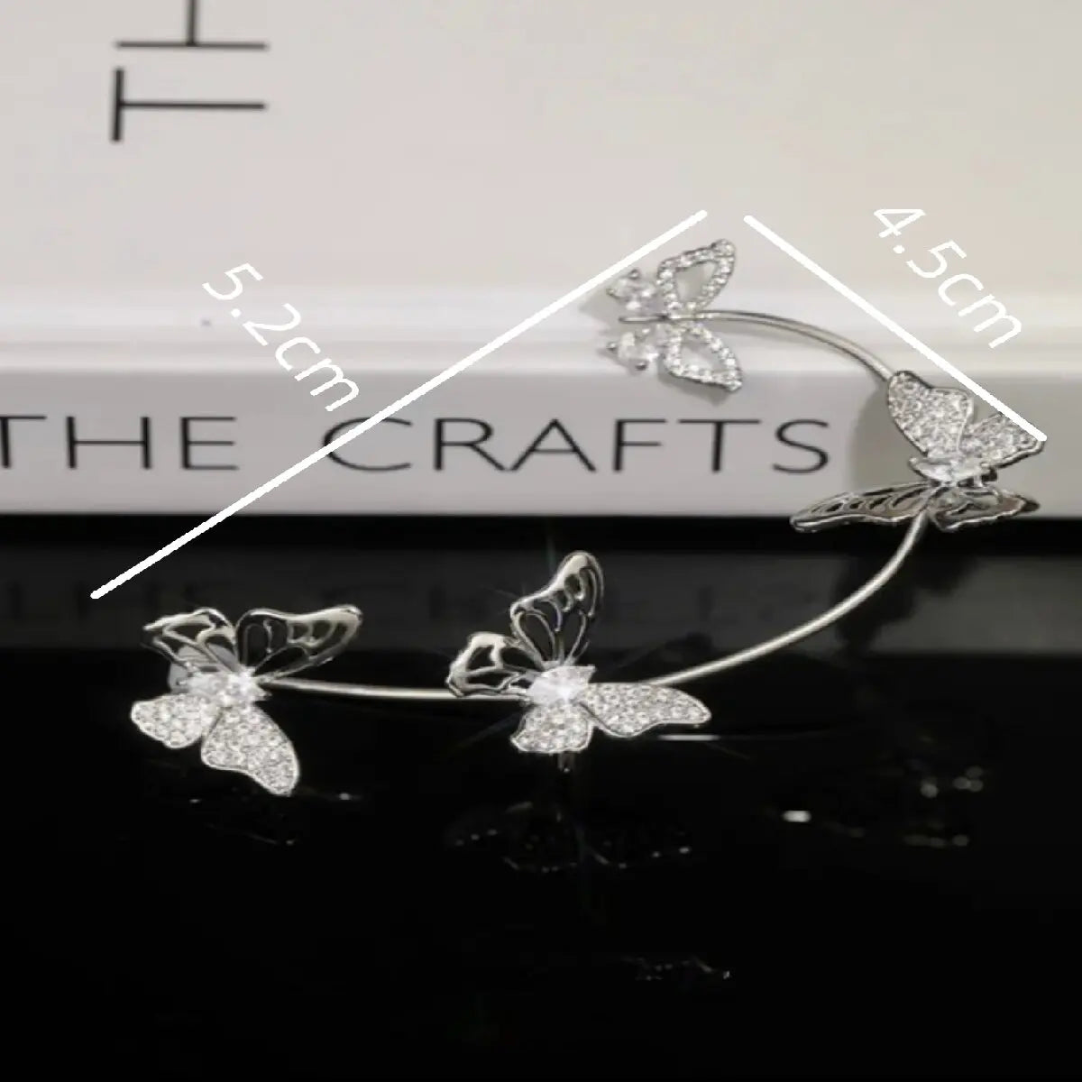 1Silver Plated Metal Leaf Butterfly Clip Earrings for Women Ear Clips