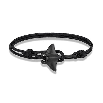 Ocean Animals Cute Manta Ray Bracelet Men Women Adjustable Paracord Rope Couple Bracelets Summer Beach Surfing Party Bangle Gift