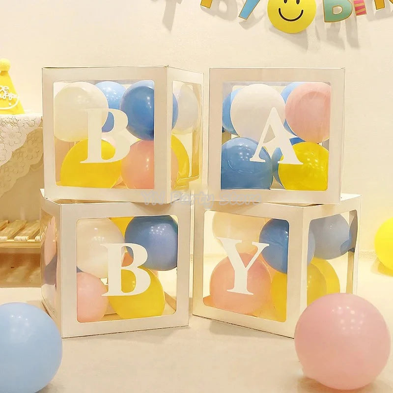 Transparent Balloon Letter Box Baby Shower Decoration Birthday Wedding