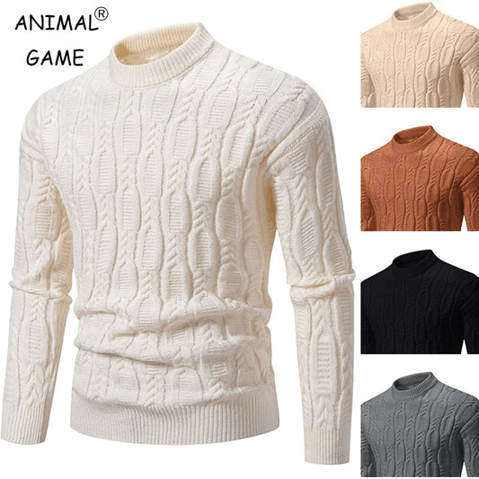 New Men's Crew Neck Sweater Soft Casual Sweatersassic