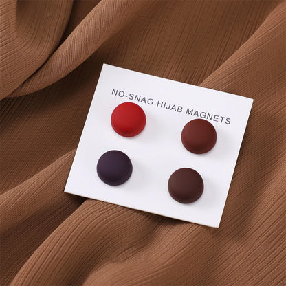 8pcs / Card Matte Magnet Hijab Pins Magnetic Brooch Headscarf Women Shawl Strong Magnetic Button Headscarf Accessories Mix Color