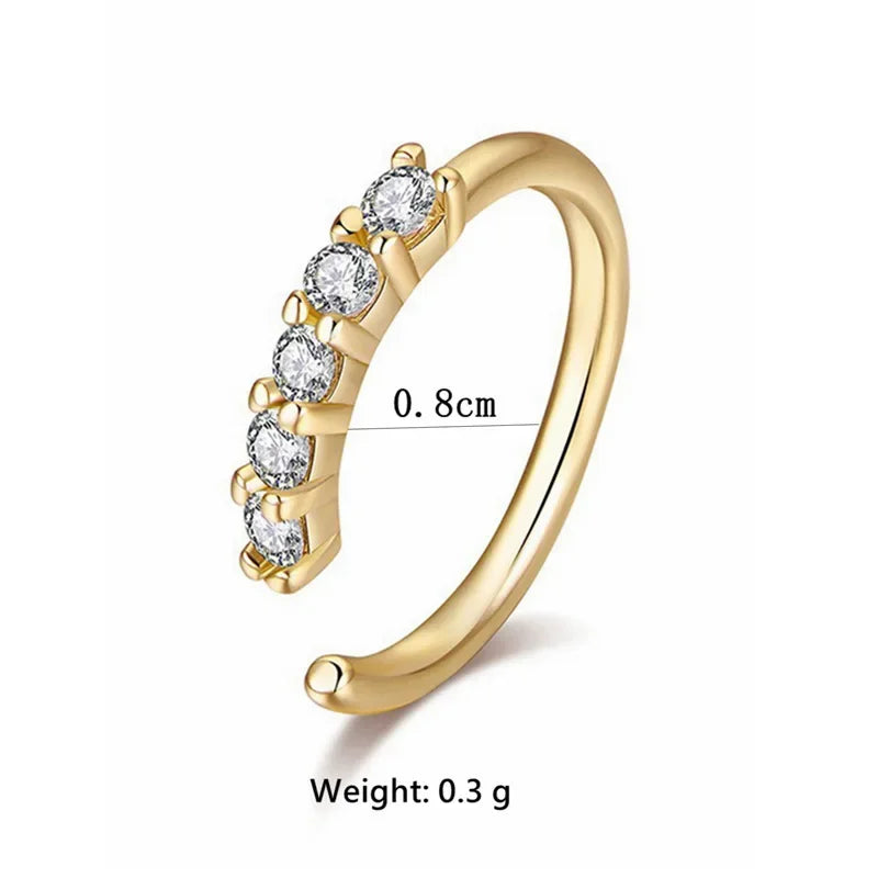 Fashion Single-row Miniature Zircon Nose Rings for Women