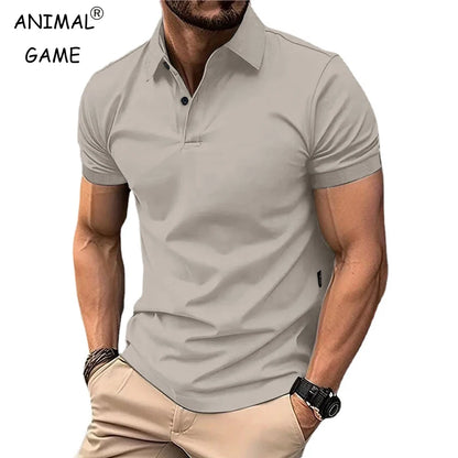 Summer Men's Solid Color Polo Shirt Short Sleeve