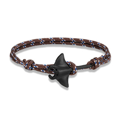 Ocean Animals Cute Manta Ray Bracelet Men Women Adjustable Paracord Rope Couple Bracelets Summer Beach Surfing Party Bangle Gift