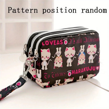 Thickened three-layer long zipper pocket purse Women's handbag Wrist mobile phone bag