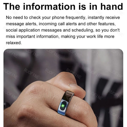 AI Smart Ring - Electronic Temperature, Sleep, Swimming, Blood & Pressure Monitor - Android IOS