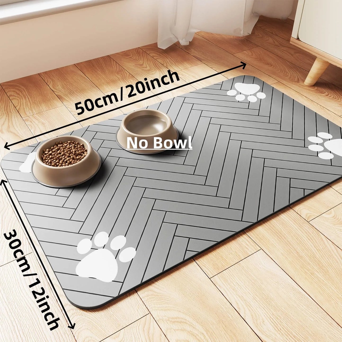 Pet Feeding Mat-Absorbent Pet Placemat for Food and Water Bowl,