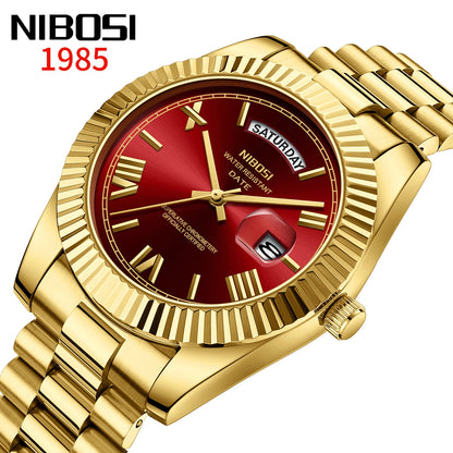 NIBOSI Brand Original Stainless Steel Quartz Watches For Men Luxury Date Display Luminous Fashion Men's Watch relogios masculino