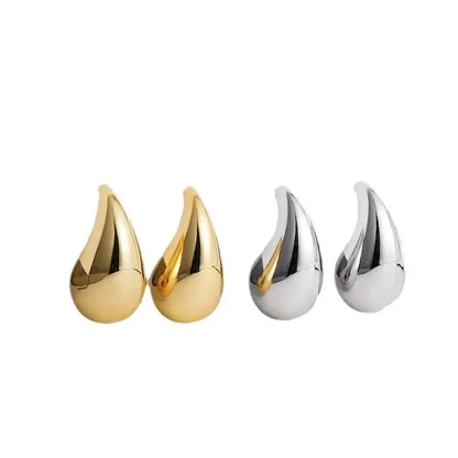 Light Weight Gold Plated Water Drop Stud Earrings