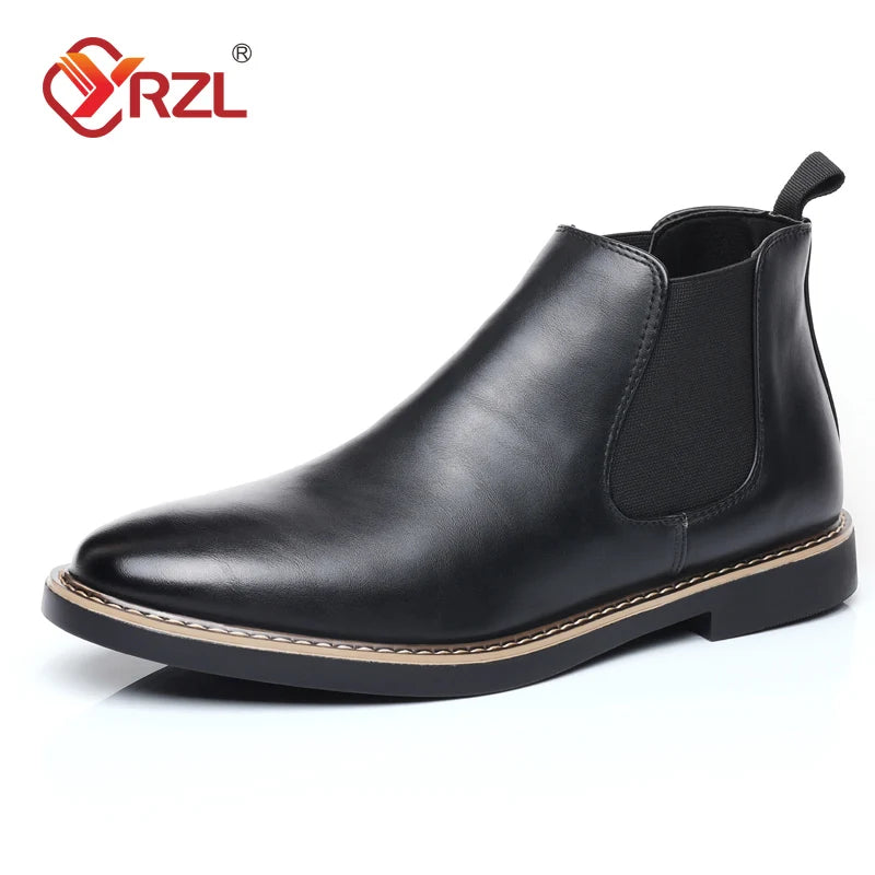 Men Chelsea Boots Brand Retro Comfortable PU Leather