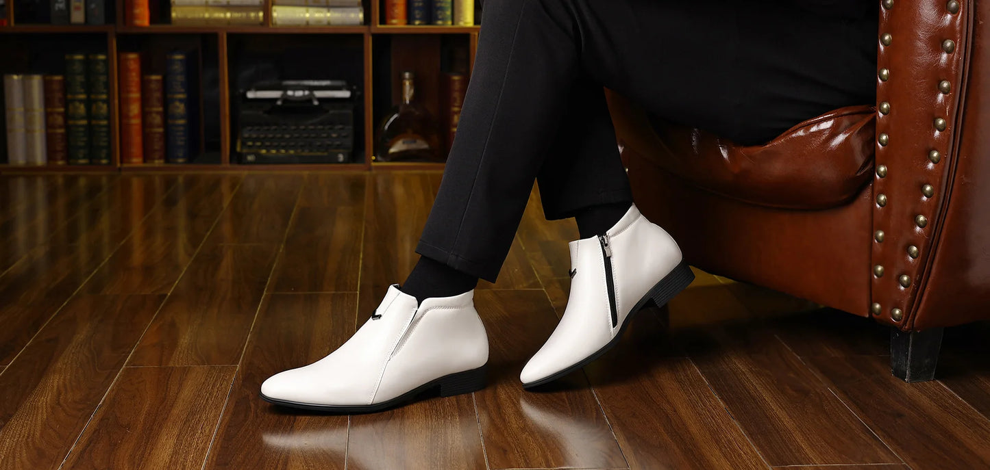 High Quality Retro Men Ankle Boots Luxury High-top Men Leather Shoes