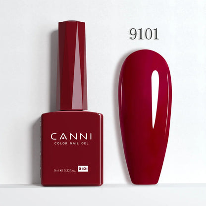 CANNI Hema Free Nail Gel Polish Christmas Red Color Collection Semi Permanent Nail Dehydrator Primer 9ml French Gorgeous Color