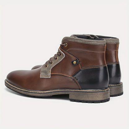 Men's fashionable ankle boots, autumn and winter men's retro short leather boots