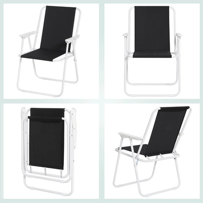 Lightweight Foldable Camping Chair Folding Fishing Chair with Armrests for Beach Garden Patio Outdoor Camping Picnic