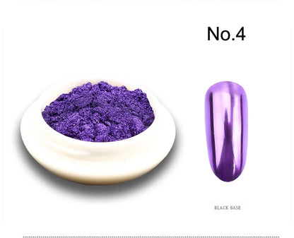 1Jar Metallic Mirror Chrome Nail Powder Holographic Laser Silvery Golden Nail Rubbing Glitter Pigment UV Gel Polish Mirror Powde