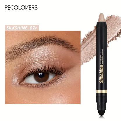 PECOLOVERS Champagne Brown Metallic Eyeshadow Stick - Waterproof, Long-Lasting Glitter Highlighter & Brightening Pencil Crayon