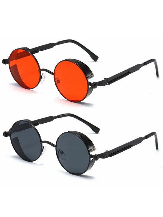 Metal Steampunk Sunglasses Men Women Fashion Round Glasses Brand Designer Vintage Sun Glasses High Quality Oculos de sol 2025