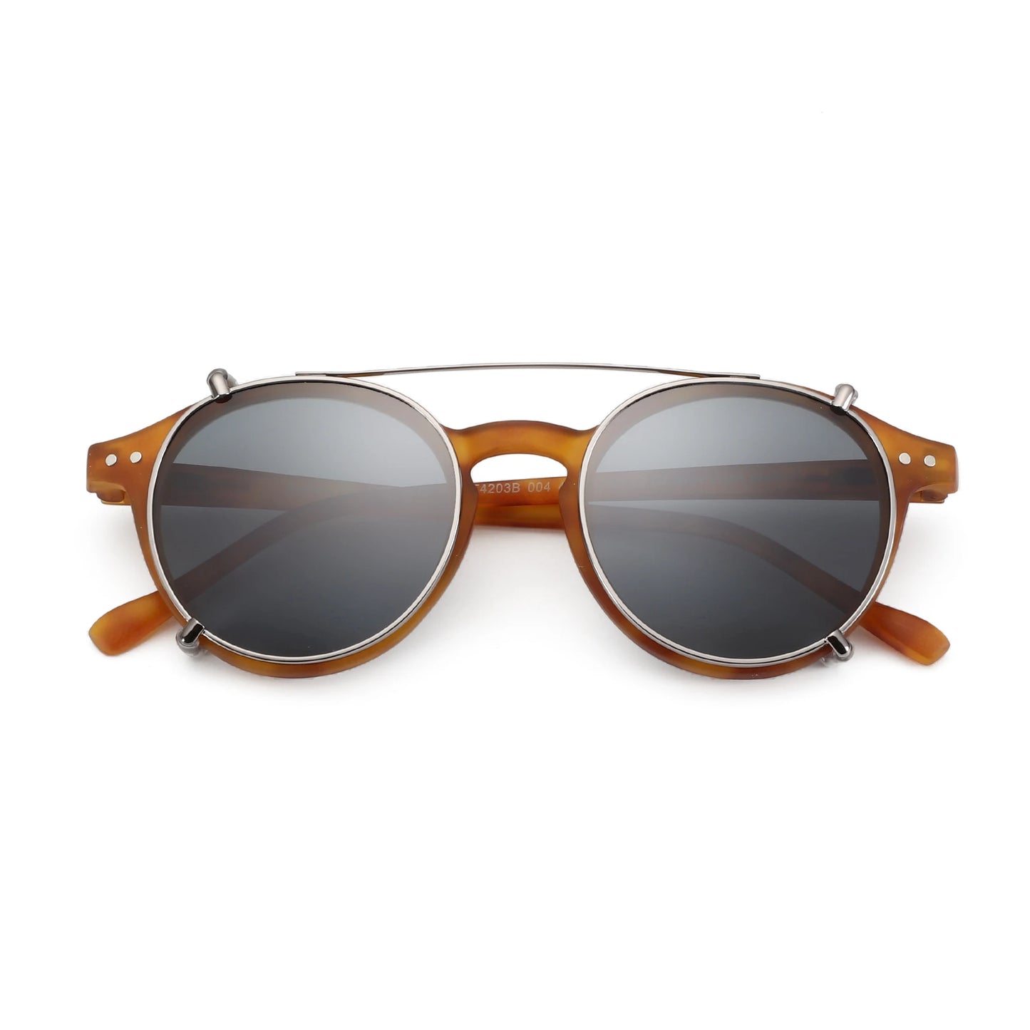 ZENOTTIC-Steampunk Style Clip On Sunglasses for Men Women Anti Blue Light Glasses+Polarized Clip Fashion/Retro Computer Eyewear