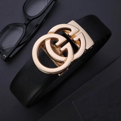 Business Men Belts Luxury Brand Famous Genuine Leather