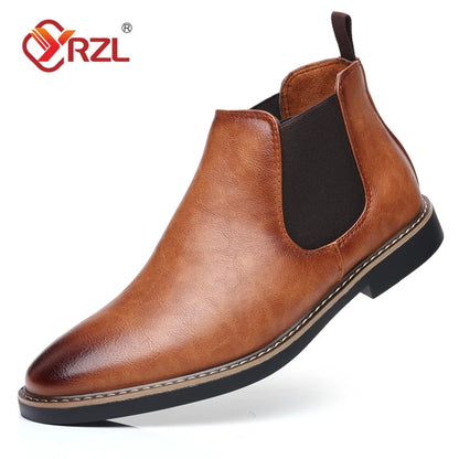 Men Chelsea Boots Brand Retro Comfortable PU Leather