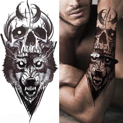 Full Arm Temporary Tattoos Sleeve For Men Women Realistic Fake Tatoos Warrior Lion Tiger Flower Tatoo Sticker Black Totem Maori
