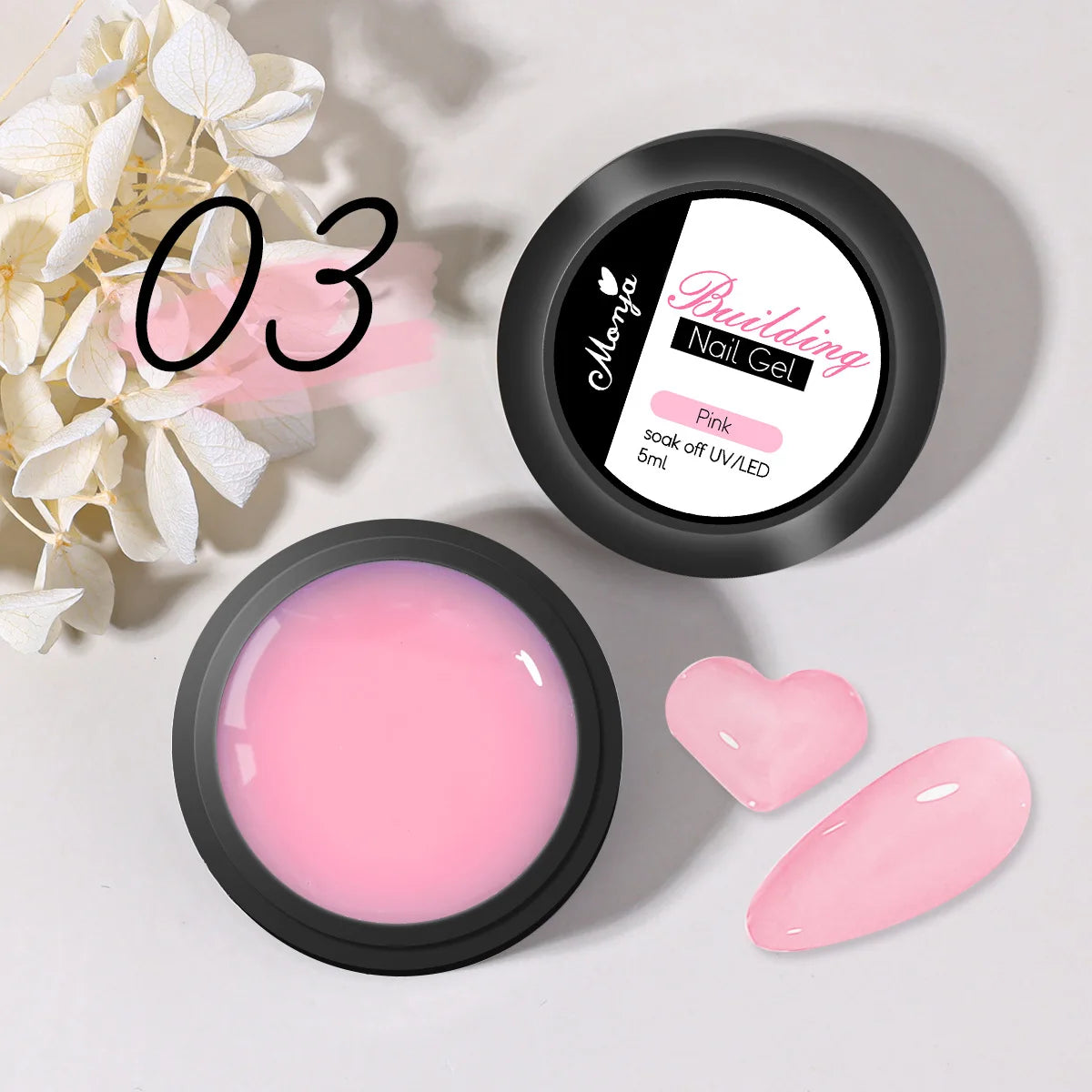 Pink/Clear/White Solid Builder Gel For Nails Hard Gel Extension Builder Nail Gel,Non-Sticky 3D Sculpture Diy Nail Poly Art Gel