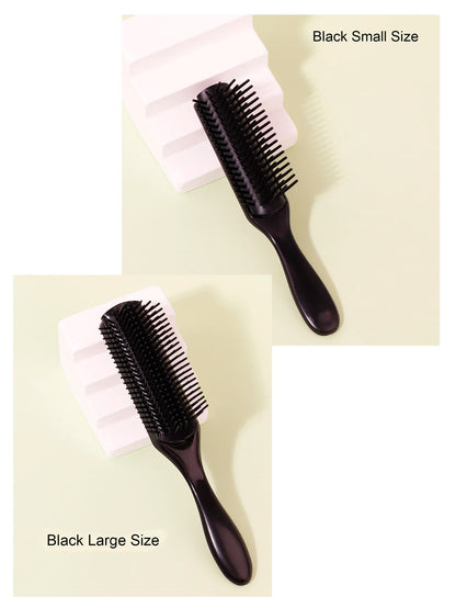 1pcs 9-row wrinkle removal massage curly hair brush, detachable 9-row comb plastic wet hair brush