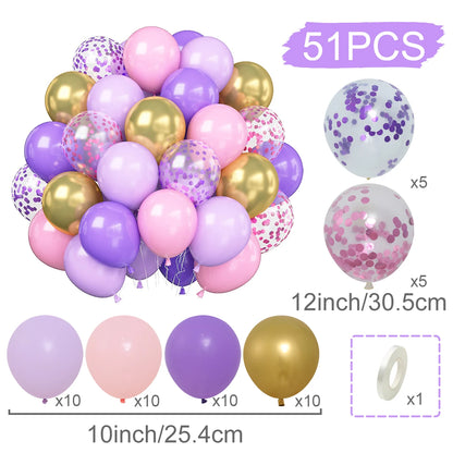 31/36/37/51/101Pcs Metallic Balloons Pearl Latex Balloon Gold Confetti Balloons for Birthday Weddings Baby Shower