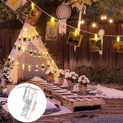 1Pack Photo Clip String Lights 10/20/30/40Led Fairy Lights For Hanging Pictures Cards Light Clips Graduation Party Wedding Decor