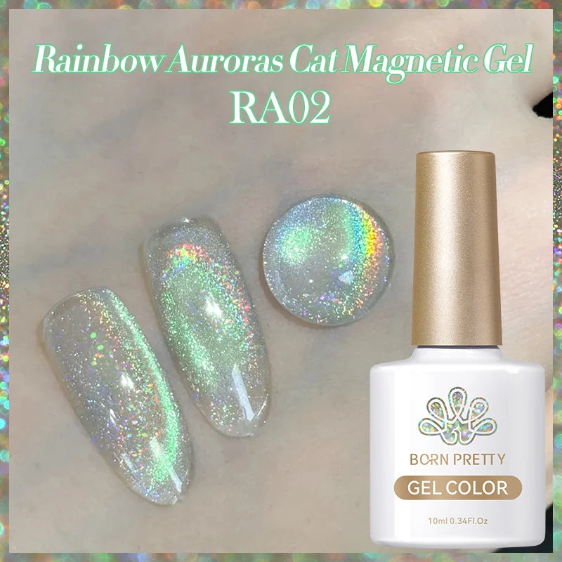 BORN PRETTY 10ml Water Light Cat Magnetic Gel Nail Polish Vernis Semi Permanent Soak Off Crystal Gel Polish For Nails Manicure