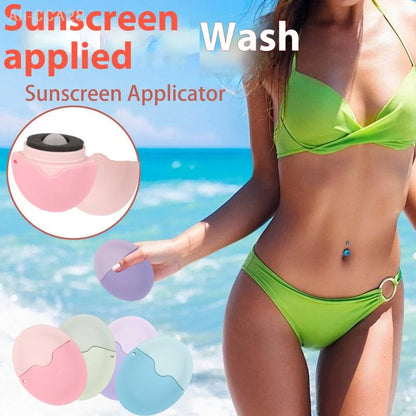 Silicone Suncream Roller Applicator Refillable Oval Isolation Lotion Cream Bottles Stitching Color Cosmetics Tool Travel