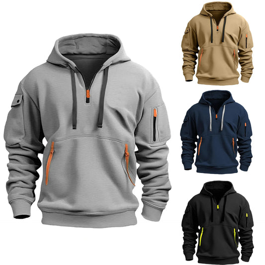 2025 Dropped Shoulder Hooded Sweatshirt Men's