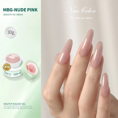 NAILPOP LED/UV Builder Nail Gel 3 Colors Nail Extension Gel Kit Nude Pink Clear Hard Gel Builder Nail Strengthener Manicure Set