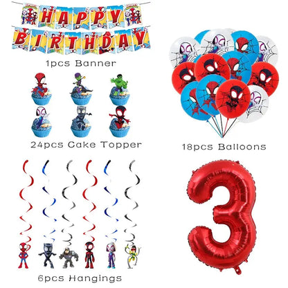 Spidey And His Amazing Friends Birthday Party Decoration Spiderman Theme