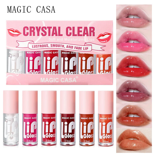 MAGIC CASA 6pcs/set Small bottle Hydrating Jelly Lip Oil long-lasting Moisturizing