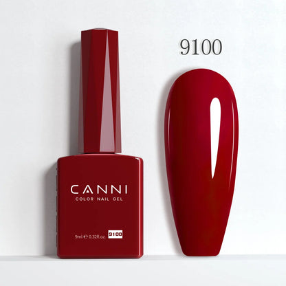 CANNI Hema Free Nail Gel Polish Christmas Red Color Collection Semi Permanent Nail Dehydrator Primer 9ml French Gorgeous Color