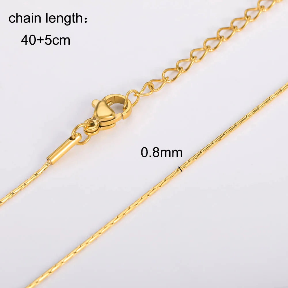 10Pcs/Lot 45cm Stainless Steel Gold Color Chains Necklace For Women