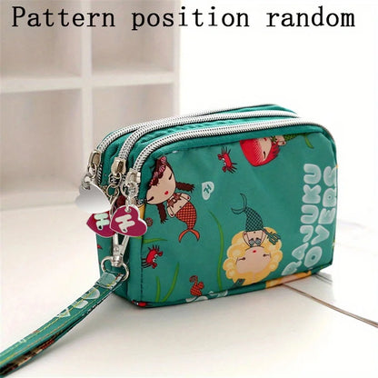 Thickened three-layer long zipper pocket purse Women's handbag Wrist mobile phone bag