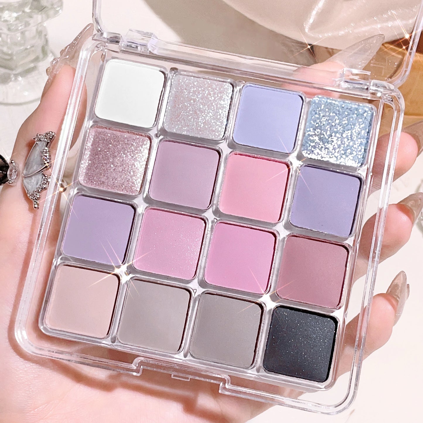 Sixteen-color sunset magic eye shadow plate pearl matte earth color Korean makeup eye shadow