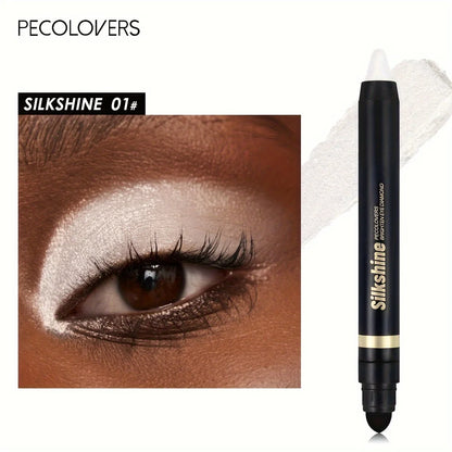 PECOLOVERS Champagne Brown Metallic Eyeshadow Stick - Waterproof, Long-Lasting Glitter Highlighter & Brightening Pencil Crayon