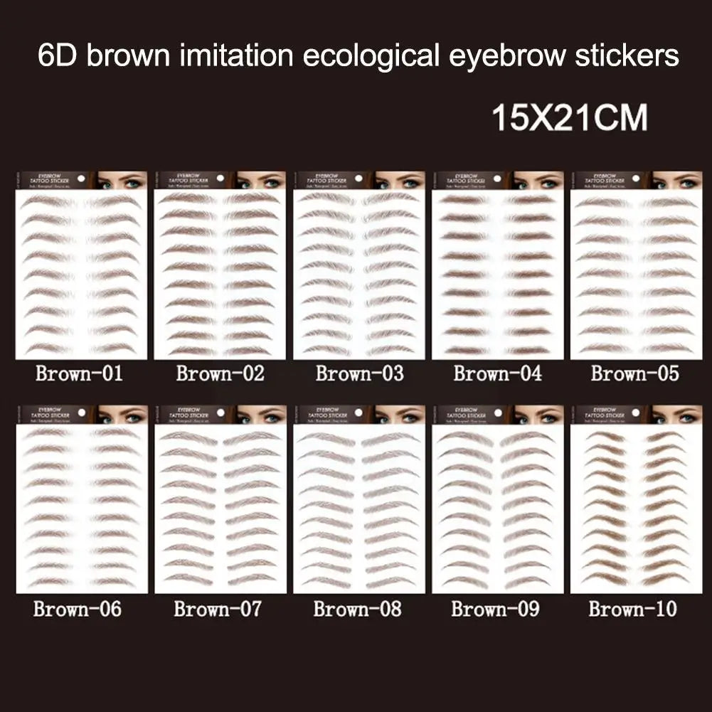 6D Hair Like Eyebrows Stickers Makeup Waterproof Eyebrow Eyebrow Long Natural Hair-liked Authentic Eyebrow Tattoo Sticker