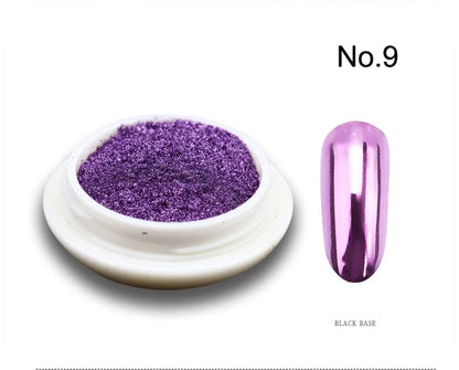 1Jar Metallic Mirror Chrome Nail Powder Holographic Laser Silvery Golden Nail Rubbing Glitter Pigment UV Gel Polish Mirror Powde