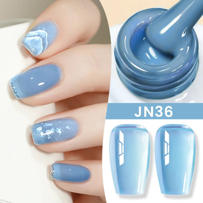 BORN PRETTY Jelly Nude Gel Nail Polish 10ml Light Pink Peach Translucent Color UV Light Cure Gel Varnish Nail Art DIY at Home